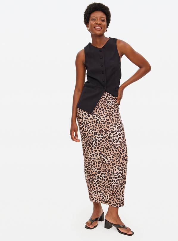 Leopard Printed Plisse Co-ord Maxi Skirt 20